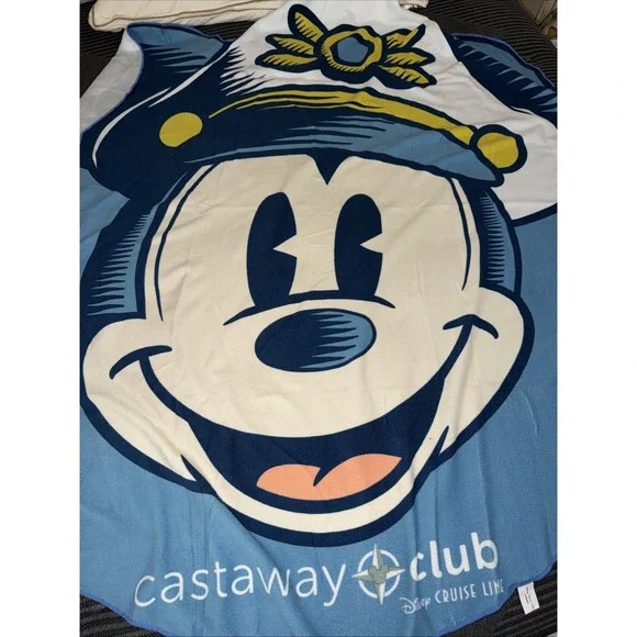 Disney Cruise Line Beach Blanket Towel Captain Mickey Approx. 60