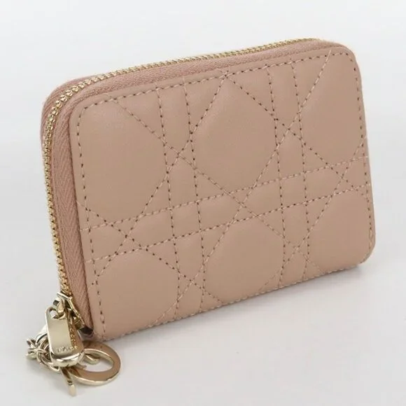 Dior Zip Coin Case Small Lady Dior Coin Purse Leather