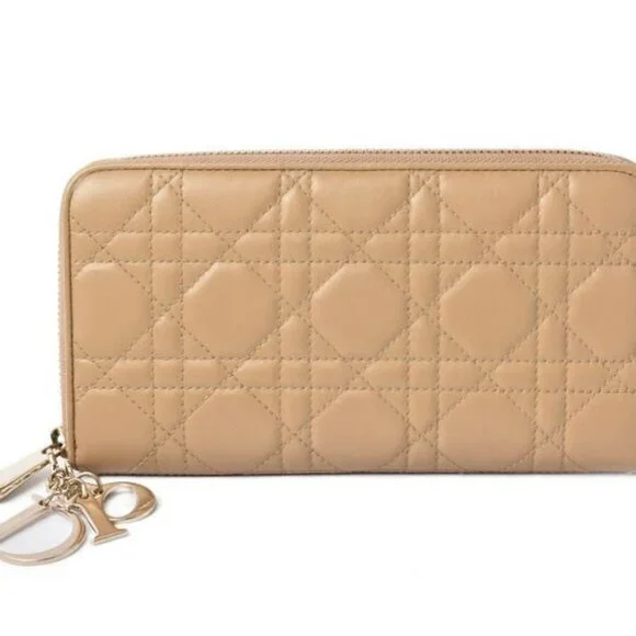 Christian Dior Wallet Long Wallet Iss Imo Beige