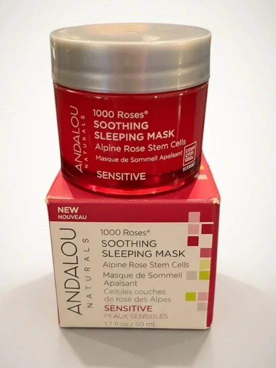Andalou Naturals 1000 Roses Soothing Stem Cell Sleeping Mask Skincare 1.7 fl oz