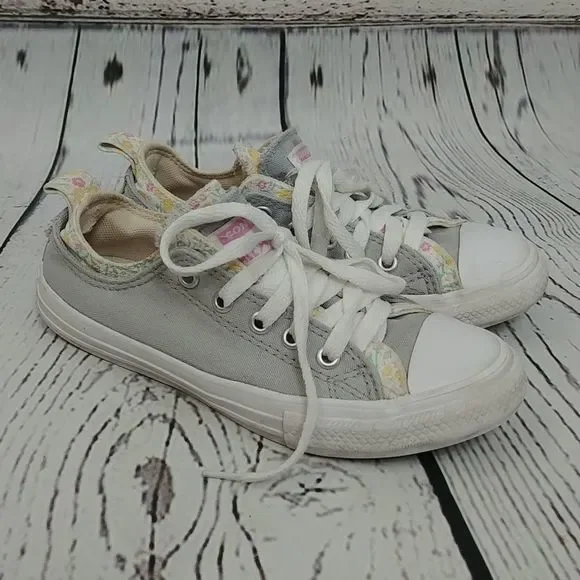 Converse Double Upper Gray Floral Sneakers‎