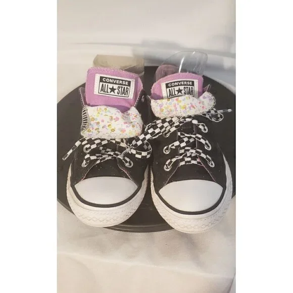 Converse All Star Black, Purple & White Sneakers Size 3