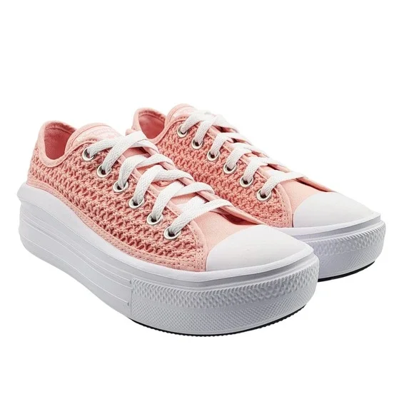 NWOT Converse Chuck Taylor‎ All-Star Peach Crochet Low-Top Sneaker - Size 6
