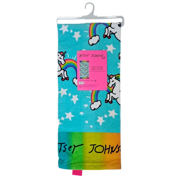 Betsey Johnson Unicorn Rainbow Beach Towel