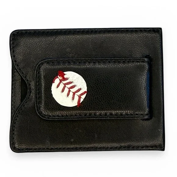 New York Mets Game Used Baseball Money Clip Wallet