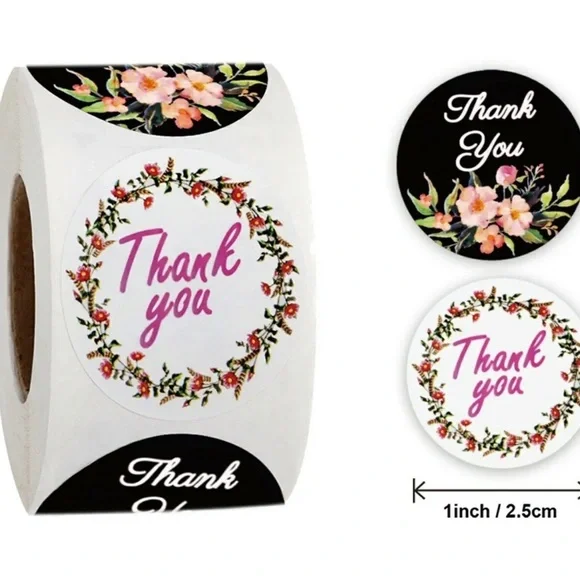 Thank You Sticker Flower Label Wedding Packaging Envelope Seal NEW