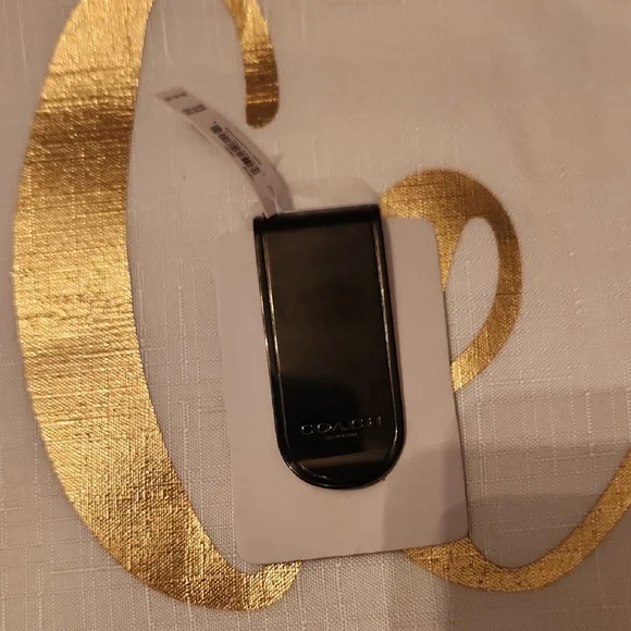 Coach Black Polished Money Clip