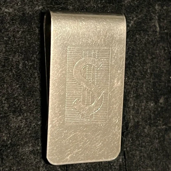 Vintage Silver tone dollar sign Money Clip