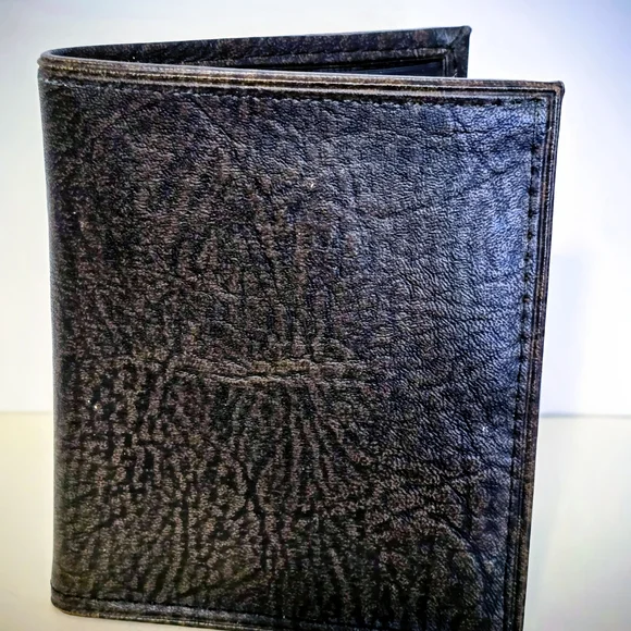 Brown Textured Leather Wallet Like New 5x4 Inch