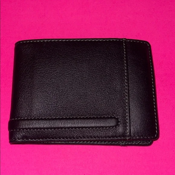 Lodis Black Leather Money Clip
