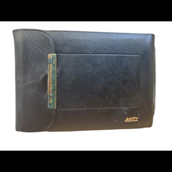 VTG Amity Buffalo Calf Leather Money Clip Fold Estate Wear Patina Luxury MCM