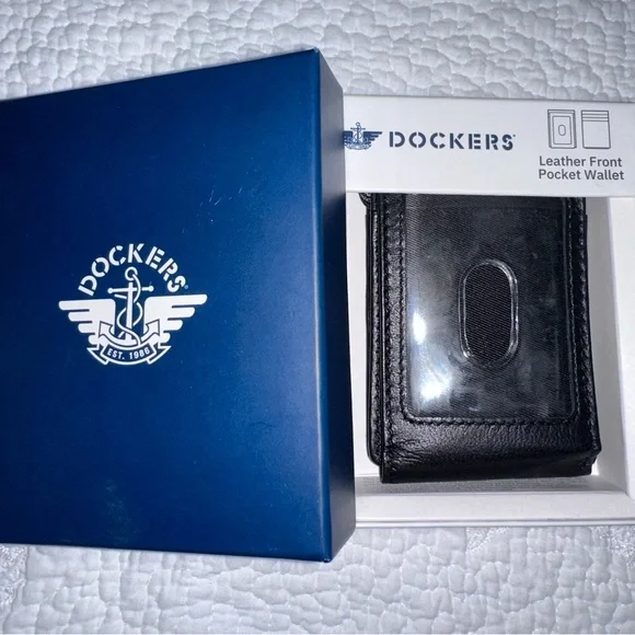 Dockers Black Leather Front Pocket Wallet