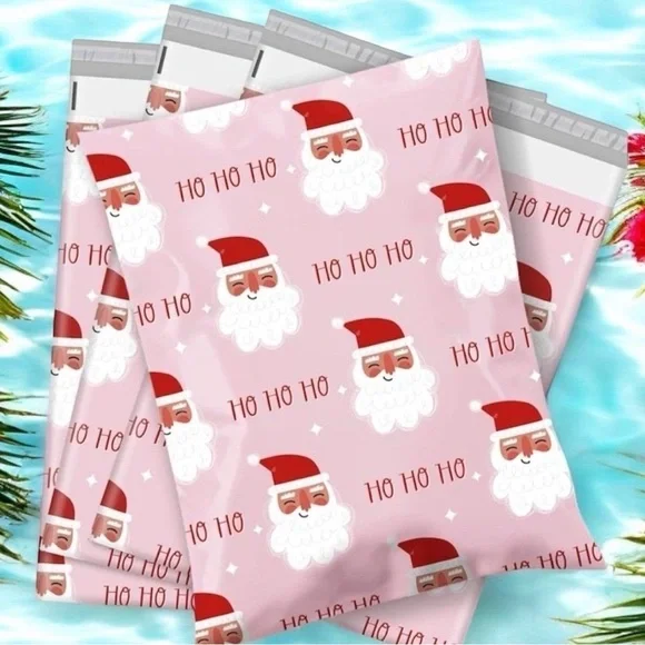 (10) 10x13 Christmas Santa Poly Mailers