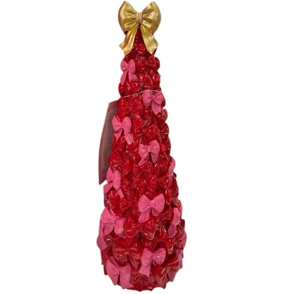 Cupcakes & Cashmere Pink and Red Bow Christmas Tree w/ Gold Topper NWT 🎀 viral