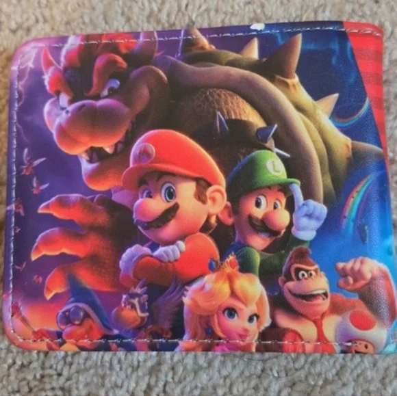 New Nintendo super mario bros anime manga leather wallet