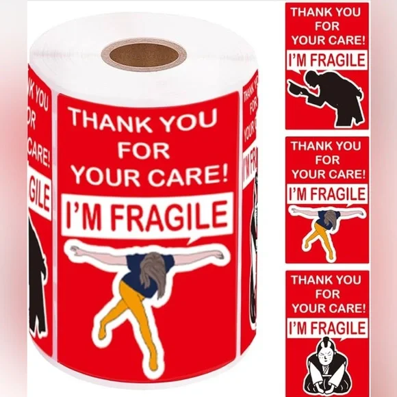 50 Funny Fragile & 5 Ty Mail Carrier Stickers