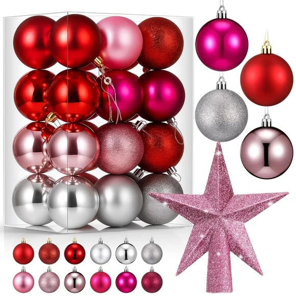 Valentine Ornament Set - Red, Pink, Silver