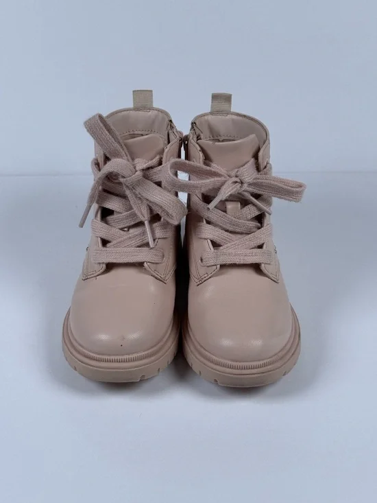 Cat & Jack Pink Combat Boots Toddler Girl Size 10 Lace Up Side Zip Studded Boots