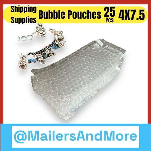 25 PCS Self-Seal Bubble Pouches 4 x 7 1/2″ 3/16″