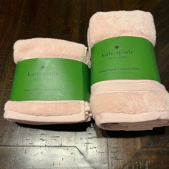 Kate Spade New York Pink Towels Set of 6 Bundle