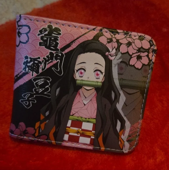 New nezuko demon slayer anime manga leather wallet