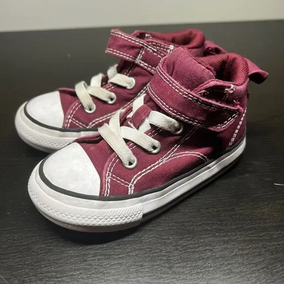 Converse Chuck Taylor Malden Street Easy On Burgundy Toddler Shoes Size 7