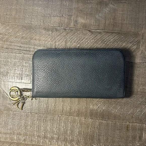 Dior Diorissimo Navy and Pink Leather Wallet
