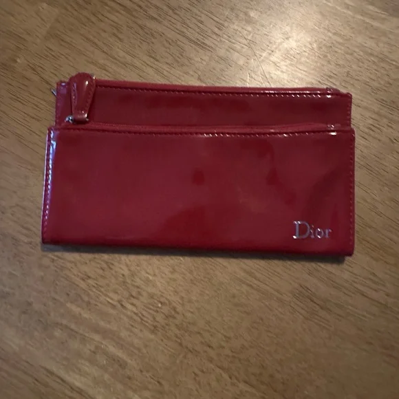 Dior Red Patent Leather Wallet