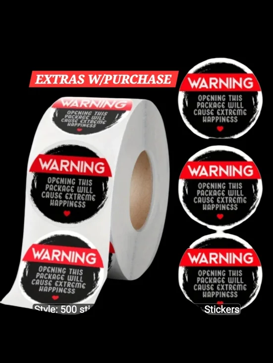 500ct. Warning Red/Black Waterproof/Bonus 3 Random Polymailers/Sz. 1