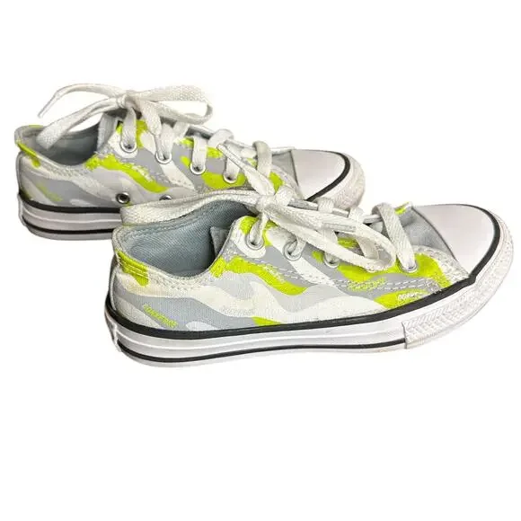 Converse Chuck Taylor All Star 13 Low Top OX Neon‎ Green/White Camo Youth Shoes