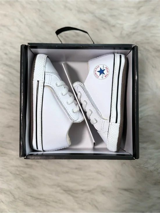 Converse White & Navy Toddler High-Top Sneakers