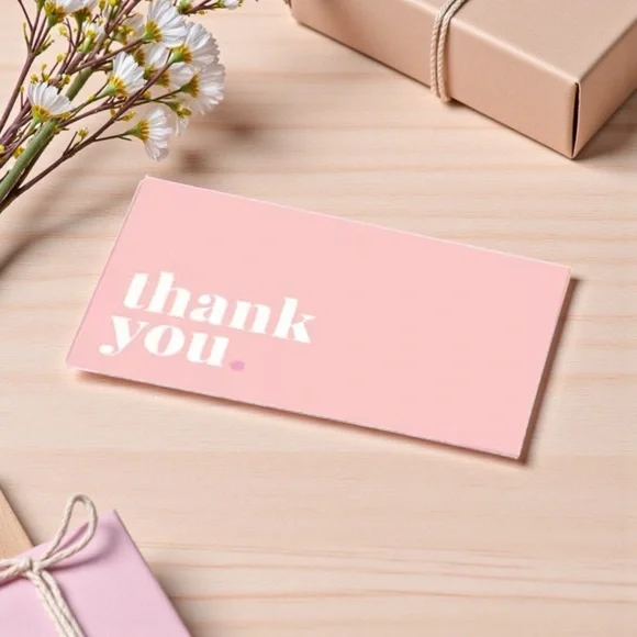 50 Chic Pink Thank You Card