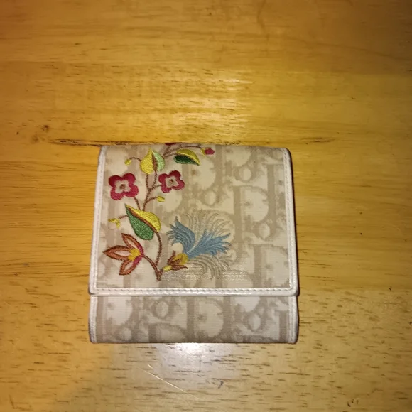 Christian Dior Floral Trotter Fold Wallet