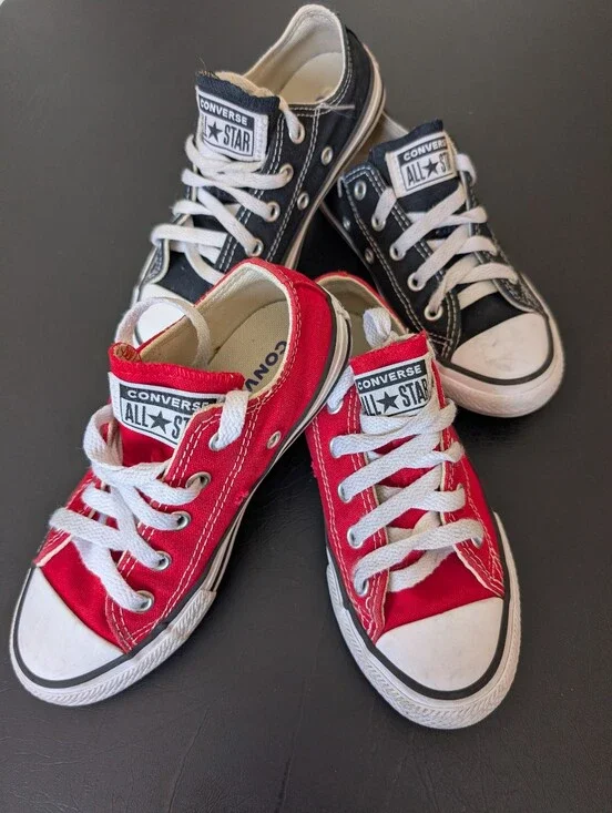 Converse All Star Low Top Sneakers - Two Pairs Black & Red