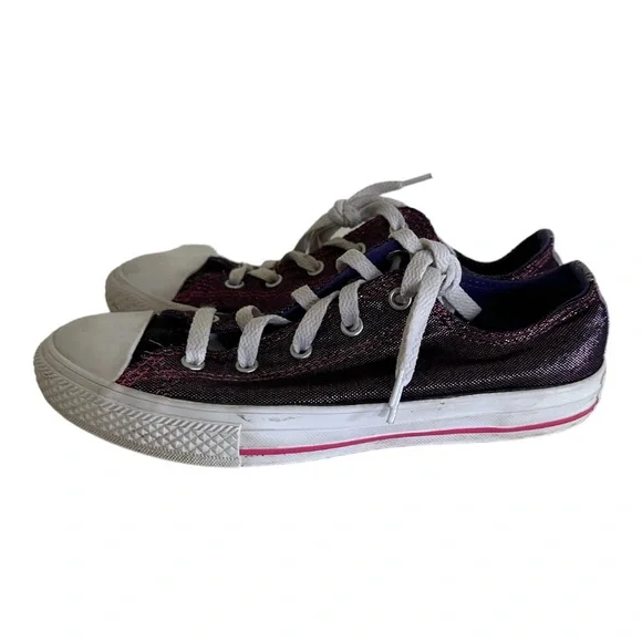 Converse All Star Toddler Girls 12‎ Medium Purple Low Top Fabric size 3
