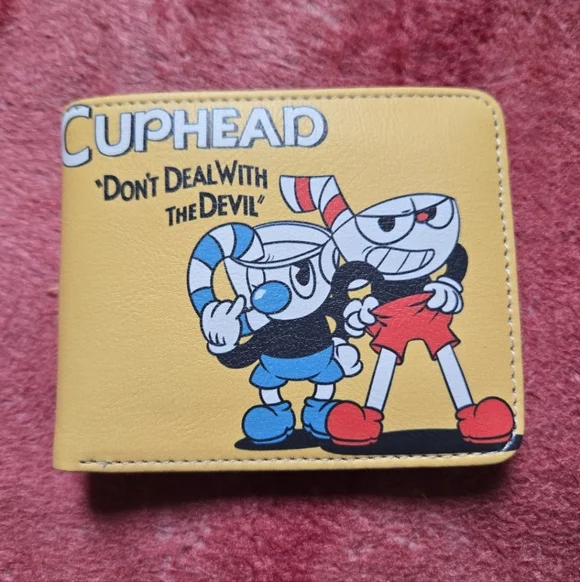 New cup head anime manga leather wallet
