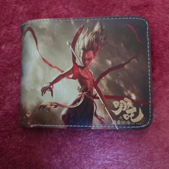 New nezha anime manga leather wallet
