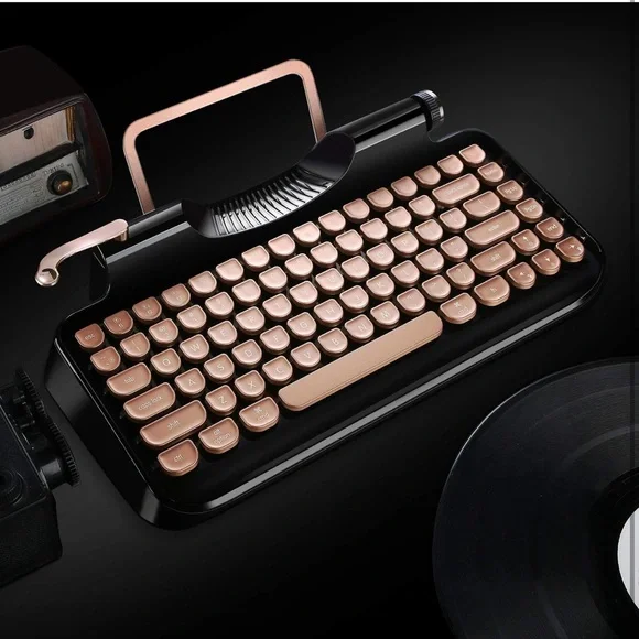 KNEWKEY RYMEK Typewriter Style Wireless Keyboard with Tablet Stand, Bluetooth
