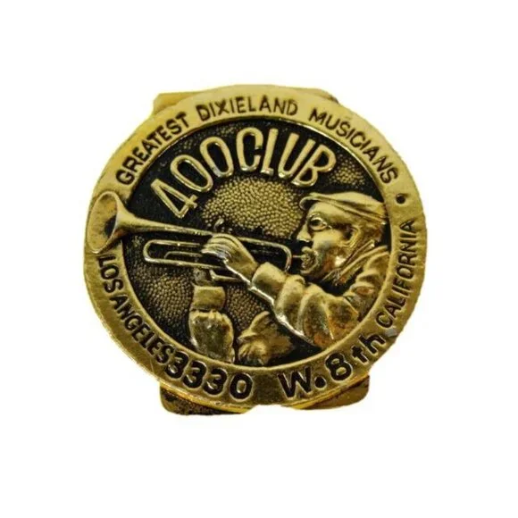 Money Clip 400 Club Greatest Dixieland Musicians Los Angeles California Goldtone