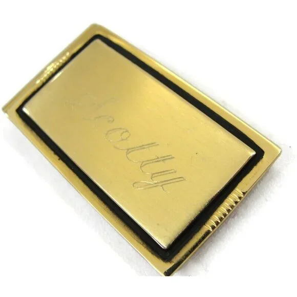 Vintage Money Clip Gold Tone 