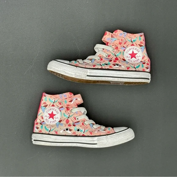 Converse Kids Floral High-Tops - Pink and‎ Green