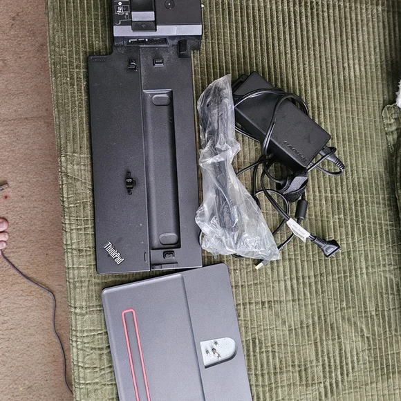Lenovo Black Laptop Docking Station with Accessories