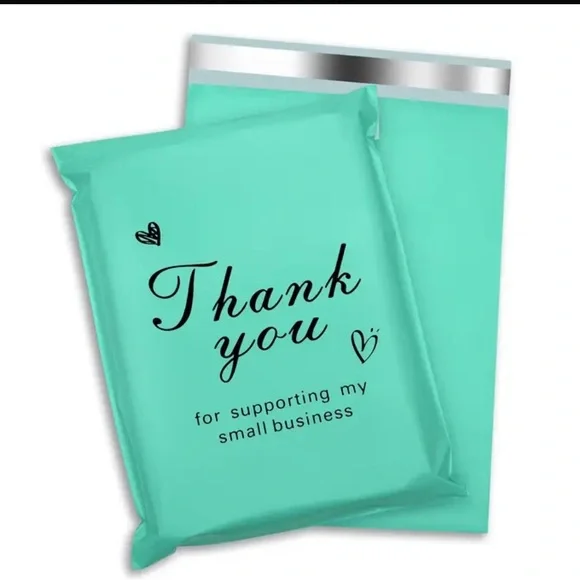 Teal Thank You Poly Mailers X-Large size 14.5-19 inches bundle of 10