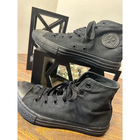Converse All Star High Top Sneakers Black Casual Youth Shoes Size 3‎
