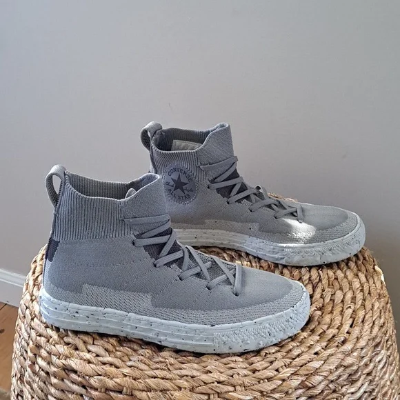 Converse Boys Renew Chuck Taylor All Star Grey Crater Knit High Top Sneakers S-6