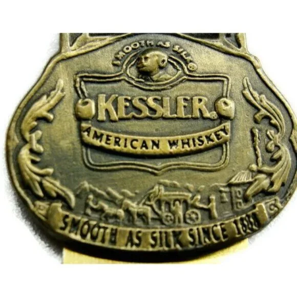 Kessler American Whiskey Money Clip Smooth As Silk Bronze Tone Credit Card Cash