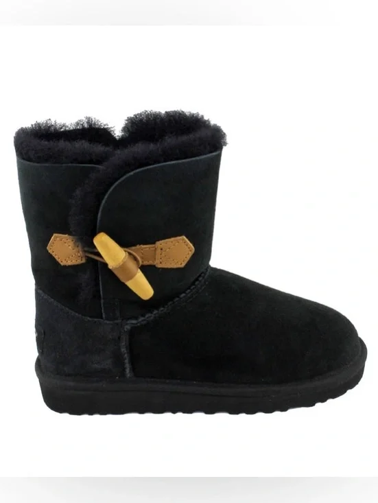 UGG Toddler Keely Toggle Suede Boots Black Size 6