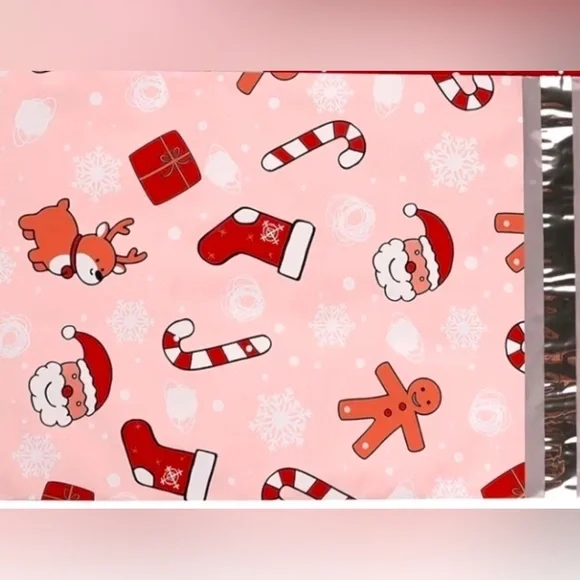 Festive Pink Christmas Polymailers -10x13 - 25