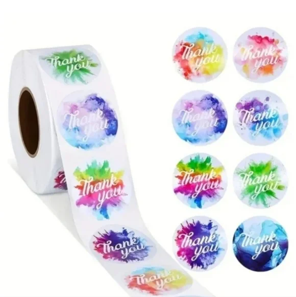 500 Pieces Roll Thank You Sealing Sticker