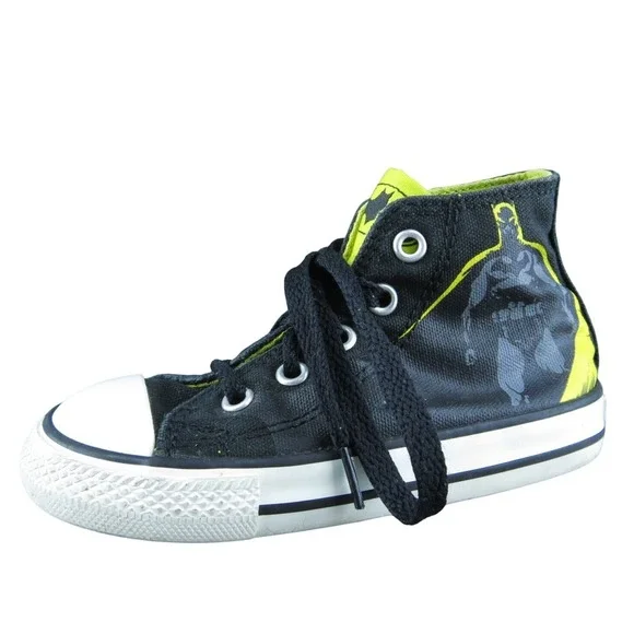 Converse Boys Sneaker Shoes Black Synthetic‎ Lace Up Size T 7 Medium